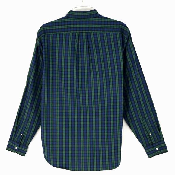 J Crew Shirt Mens Medium Green Blue Plaid Performance Stretch Casual - Picture 2 of 15